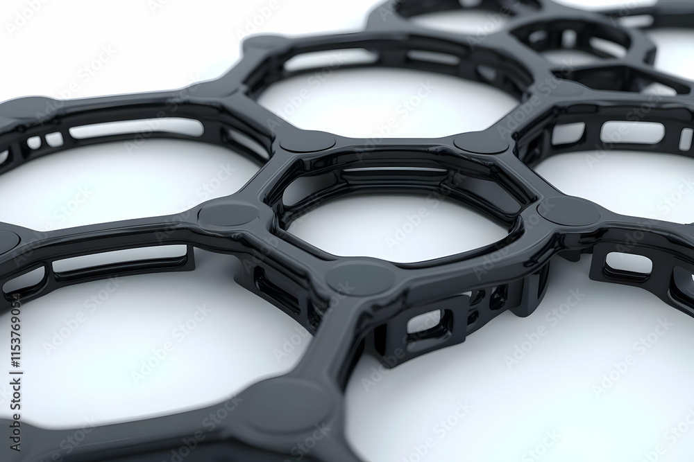 Abstract 3D Black Hexagon Network Abstract 3D Black Hexagon Network
