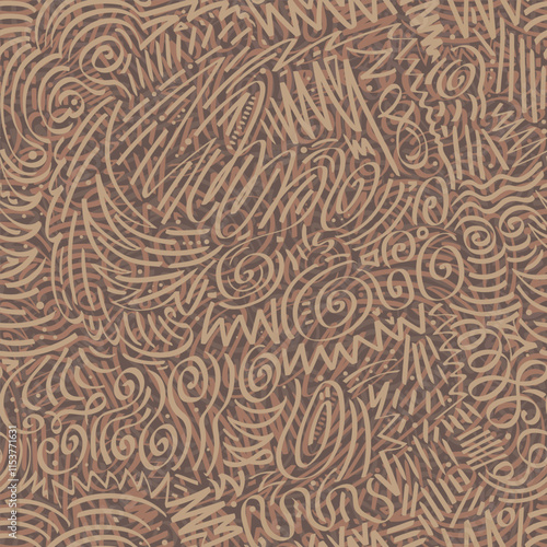 Abstract Mocha Mousse Brown Swirl Pattern