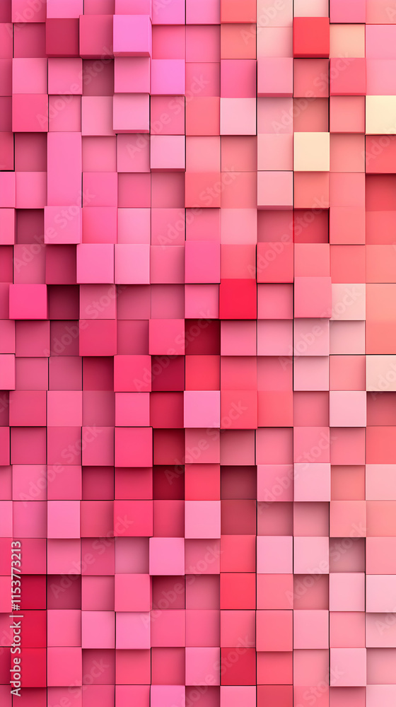 Pink Cube 3D Abstract Background Pink Cube 3D Abstract Background