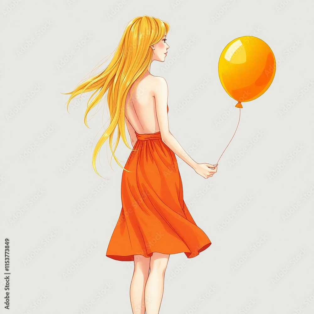 A Beautyful Red Balloon Girl A Beautyful Red Balloon Girl