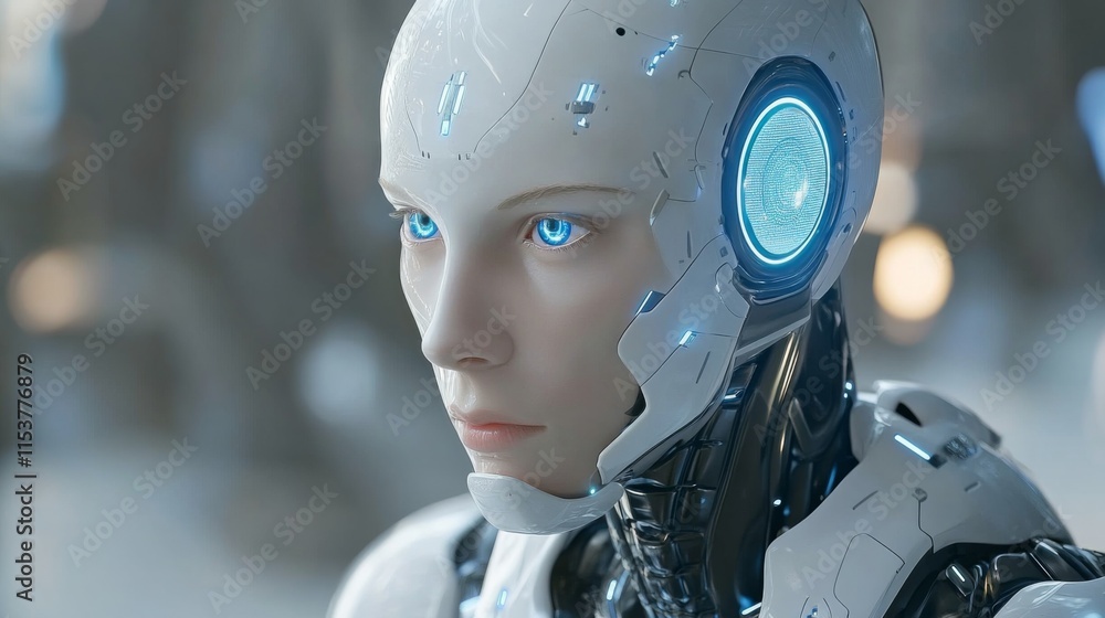 Fototapeta premium High-Tech Manufacturing with Data Visualization Elements