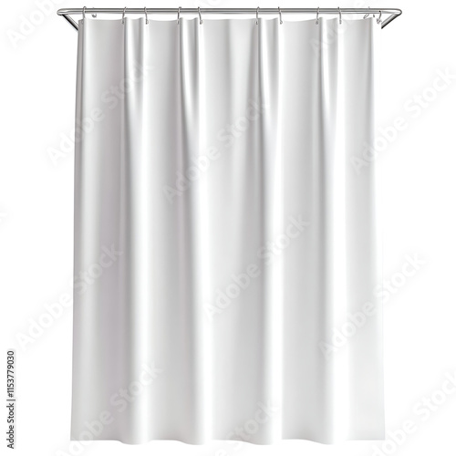 shower curtain isolated on white background full depth of field 