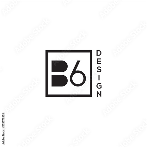 monogram initial B6 six logo simple design