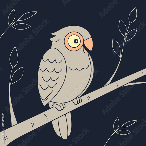illustrate chubby parrot