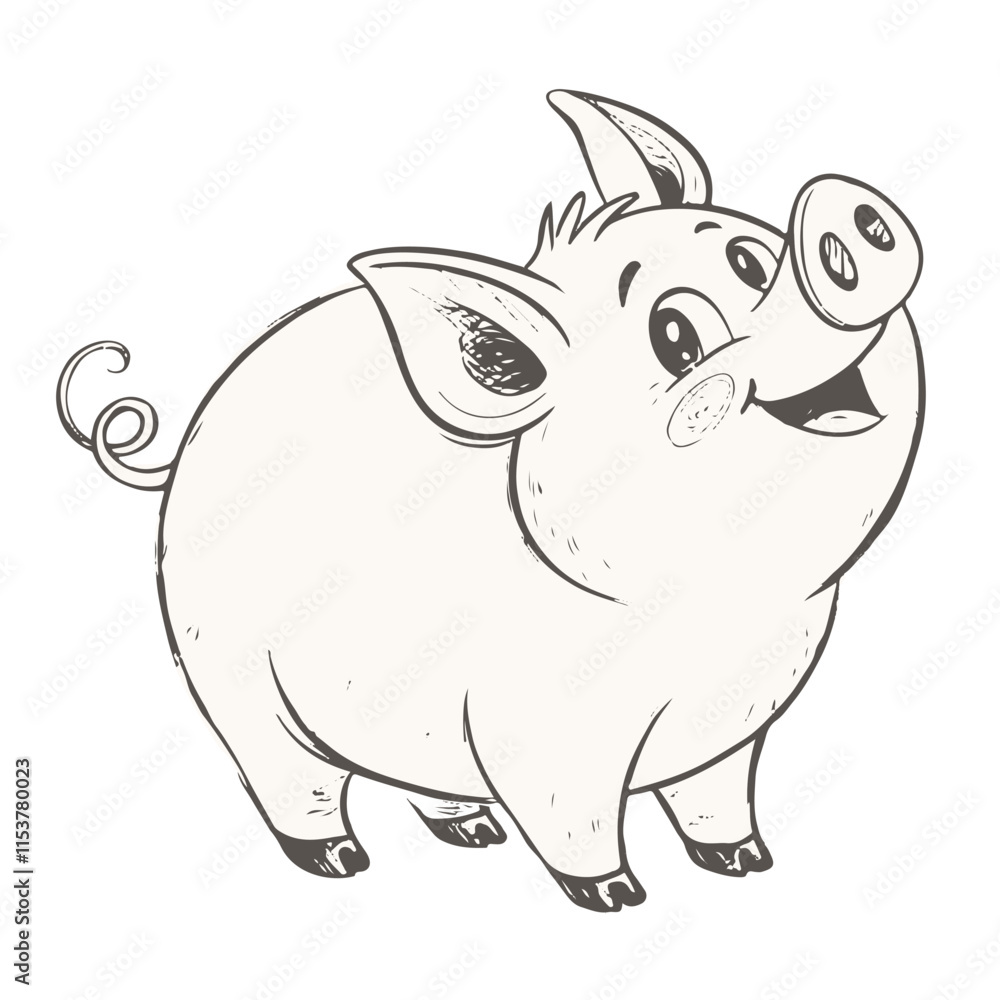 vector chubby pig vector chubby pig