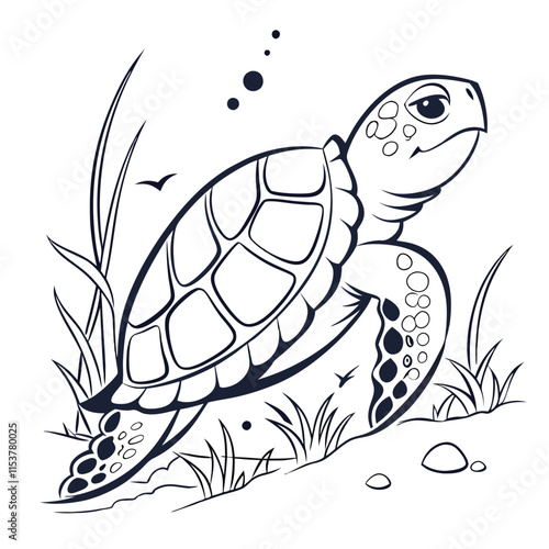 vector chubby turtle