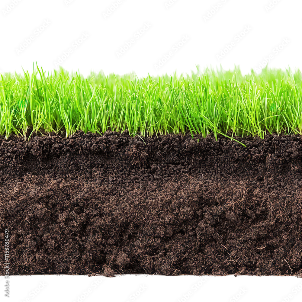 Lush green grass layering natural soil texture high-quality image transparent background detailed close-up Lush green grass layering natural soil texture high-quality image transparent background detailed close-up