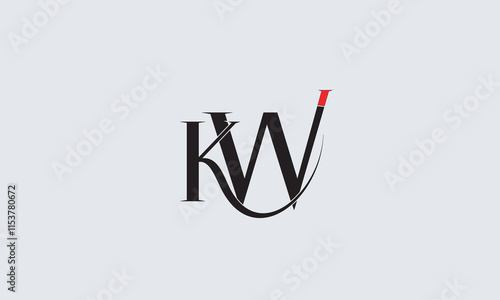 KW, WK, W, K Abstract Letters Logo Monogram	