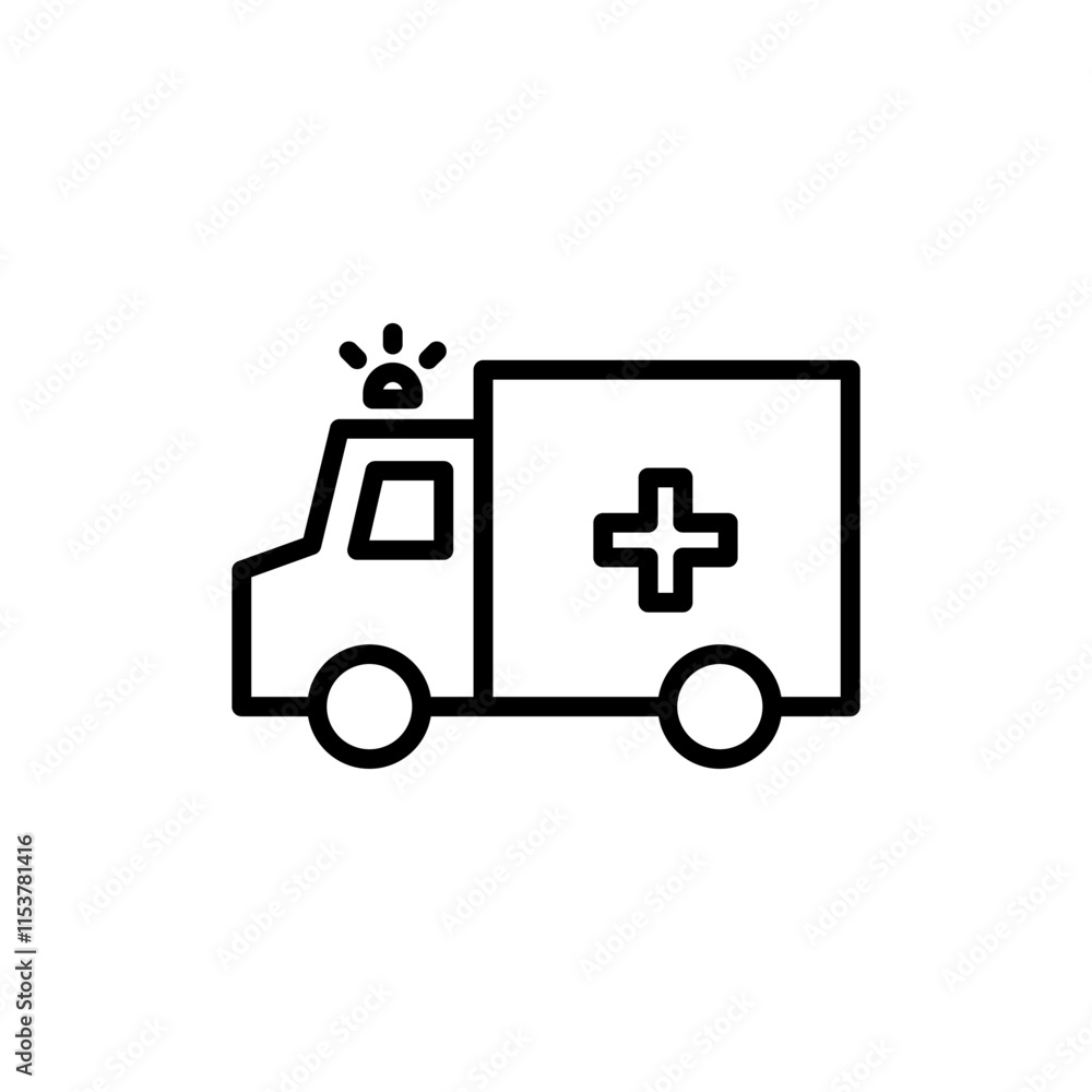 Ambulance icon vector. ambulance truck sign and symbol. ambulance car Ambulance icon vector. ambulance truck sign and symbol. ambulance car