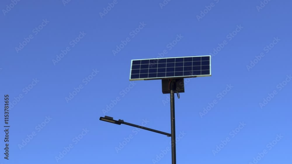 A solar panel street light installation that harnesses renewable energy for sustainable illumination A solar panel street light installation that harnesses renewable energy for sustainable illumination