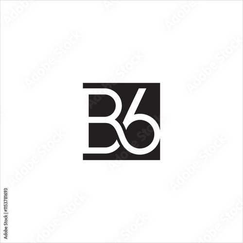 monogram initial B6 six  logo simple design