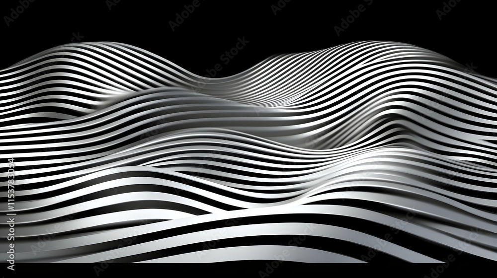 Abstract 3D Silver Wave Background Abstract 3D Silver Wave Background