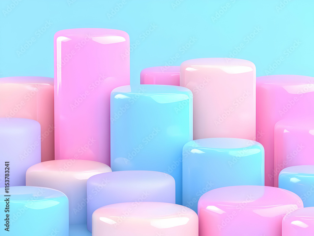 Pastel Cylinder 3D Abstract Background Pastel Cylinder 3D Abstract Background
