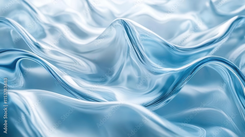 Fototapeta premium dynamic background featuring wavy glass shapes that create a sense of motion and fluidity, presented in a modern color palette, ideal for contemporary design projects