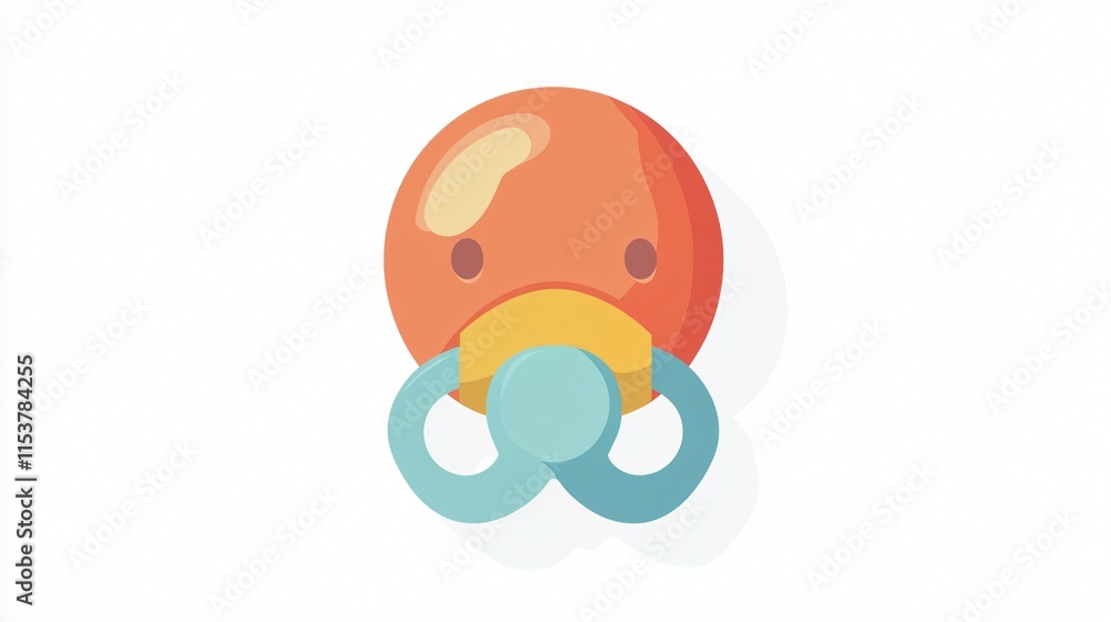 Obraz premium Professional Pacifier Icon Vector in 2D Flat Style for Designs