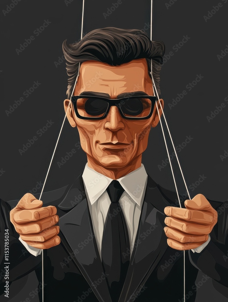 master planner graphic slogan with hand puppet vector illustration on black and grey background