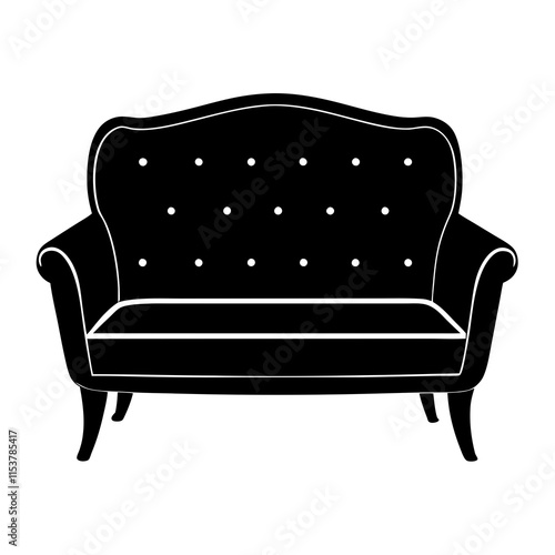 sofa isolated on black
