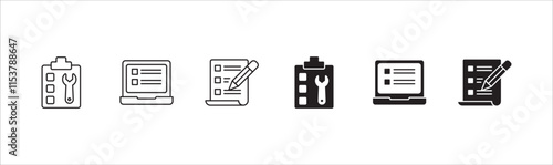 Task icon. Job icon. Icons compatible for checklist, work, document, file, assignment, appointment, to do, list, accounting, business and management.