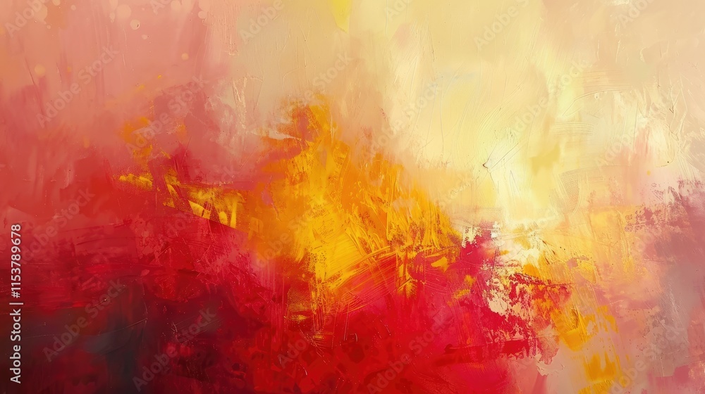 An abstract painting with warm hues of red and yellow, evoking emotion and energy. An abstract painting with warm hues of red and yellow, evoking emotion and energy.