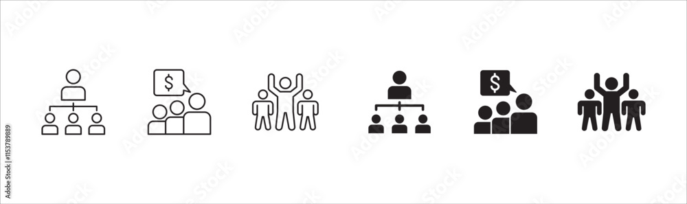 Business leadership icon. Manager icons. Icon symbol of leader, professional, mentor, motivation, teamwork, team, group, empowering, person, employee Business leadership icon. Manager icons. Icon symbol of leader, professional, mentor, motivation, teamwork, team, group, empowering, person, employee