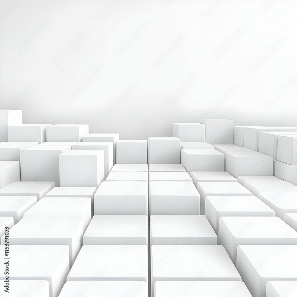 White Cube 3D Abstract Background White Cube 3D Abstract Background