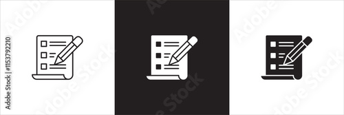 Task icon. Job icon. Icons compatible for checklist, work, document, file, assignment, appointment, to do, list, accounting, business and management.
