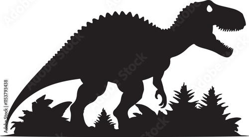 silhouette of a dinosaur on a white background