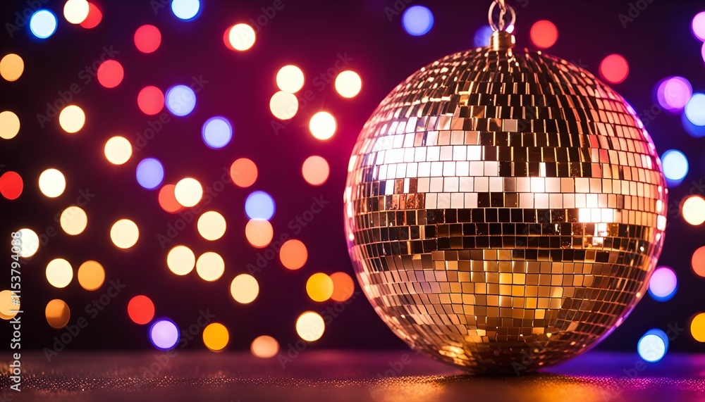 Fototapeta premium Disco Ball with Colorful Bokeh