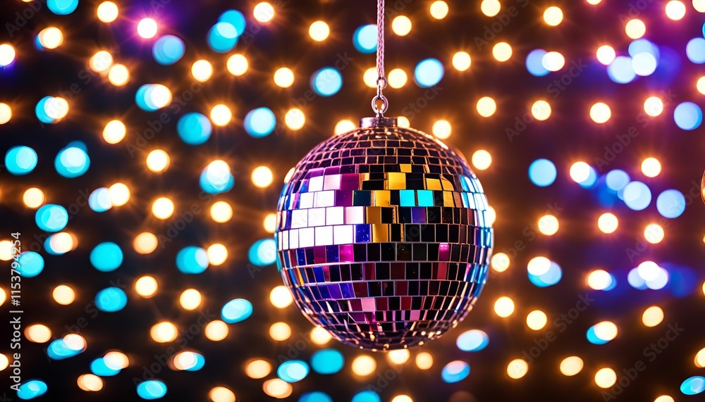 Obraz premium Disco Ball Hanging with Lights