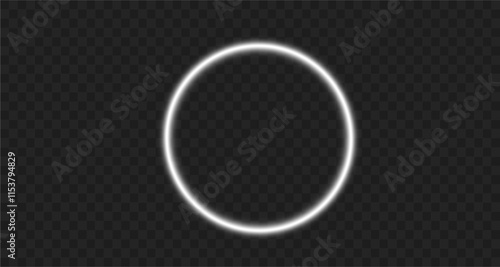 Light circle white swirl. Curved white line light effect. Darkening of the moon. Flash vector semicircle and spark light effect. Podium, radial platform.	
