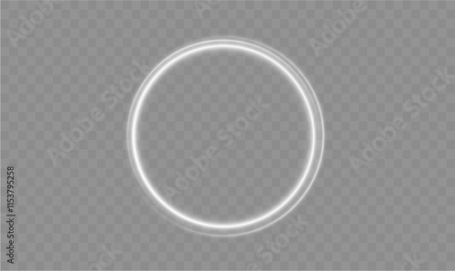 Light circle white swirl. Curved white line light effect. Darkening of the moon. Flash vector semicircle and spark light effect. Podium, radial platform.	
