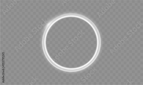 Light circle white swirl. Curved white line light effect. Darkening of the moon. Flash vector semicircle and spark light effect. Podium, radial platform.	
