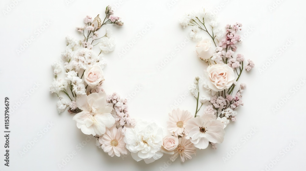 enchanting organic floral frame composition with delicate blooms and botanical elements on clean white background for wedding invitations enchanting organic floral frame composition with delicate blooms and botanical elements on clean white background for wedding invitations