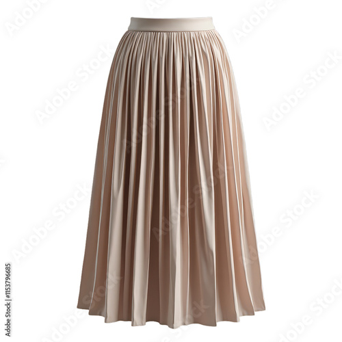 Beige pleated skirt with high waistband for elegant style