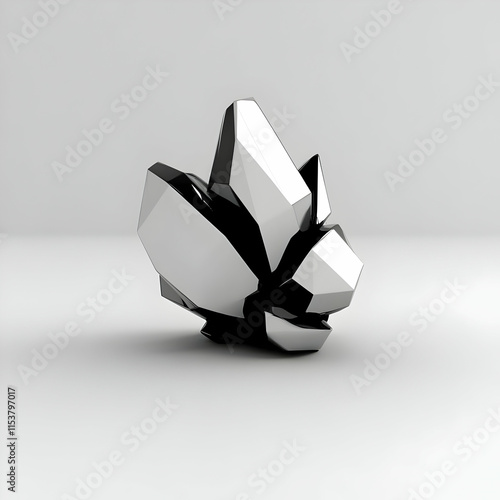 3D Render of Abstract Crystal Cluster