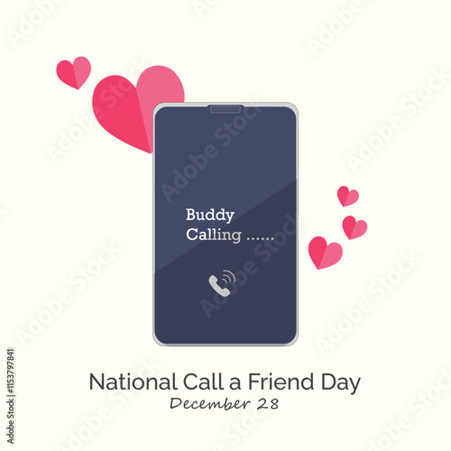 National Call a Friend Day vector banner design. Happy Call a Friend Day modern minimalist illustration. December 28. Buddy calling.