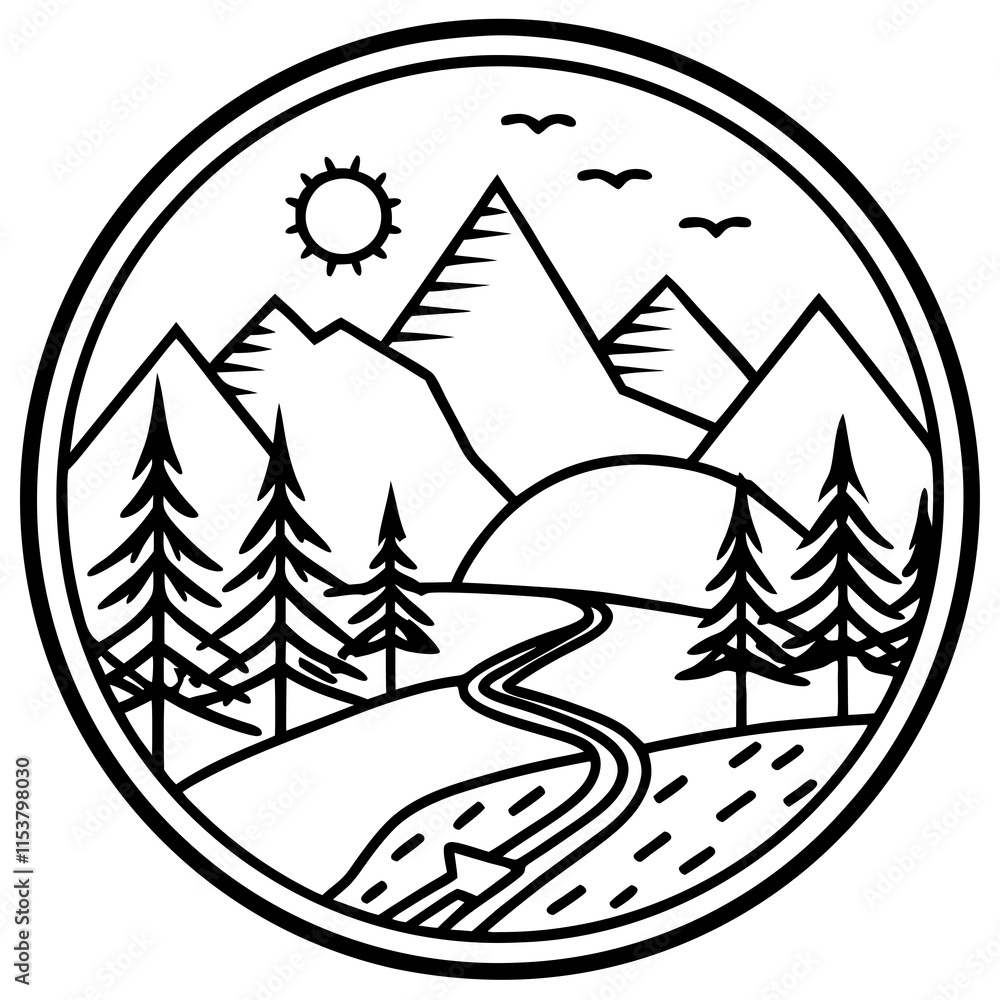 Adventure Trails: Vector Art Illustration Adventure Trails: Vector Art Illustration