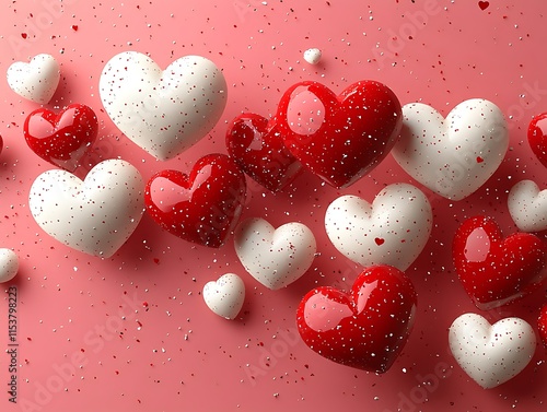 A Group of Red and White Hearts, A Timeless Expression of Love and Unity.