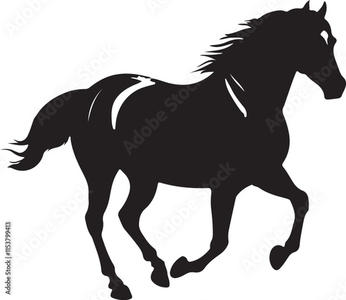 horse silhouette isolated on white