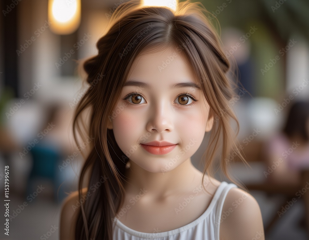 Adorable Little Girl Portrait Child Model Kids Photography Cute Brown Hair Adorable Little Girl Portrait Child Model Kids Photography Cute Brown Hair