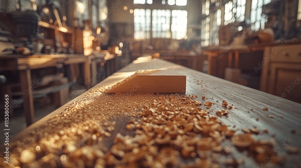 Woodworking shop, wood shavings, carpentry tools, workshop, craft, artisan, wood, table, workpiece Woodworking shop, wood shavings, carpentry tools, workshop, craft, artisan, wood, table, workpiece