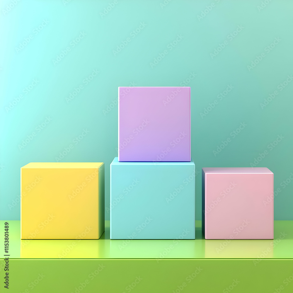 Pastel Cube 3D Illustration Pastel Cube 3D Illustration