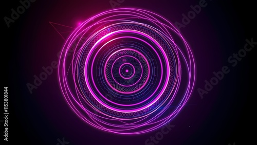 Colorful spiral pattern with circles and swirling abstract design in purple and pink tones