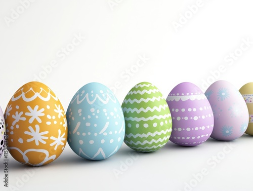 Colorful and Vibrant Easter Eggs That Are Decorated with Beautiful and Intricate Patterns Set Against a Bright and Cheerful Background, Evoking the Joyful Spirit of Celebration, Fun, and Togetherness