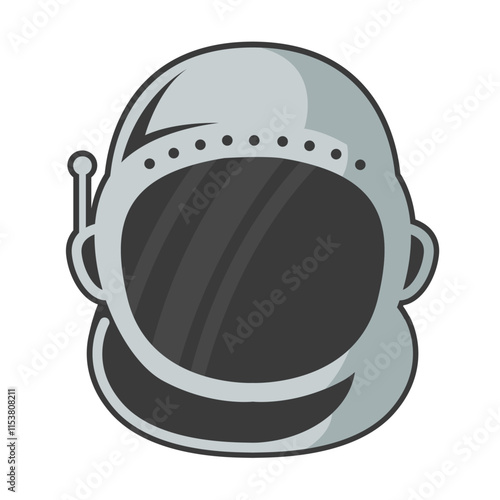 Astronaut helmet flat vector illustration