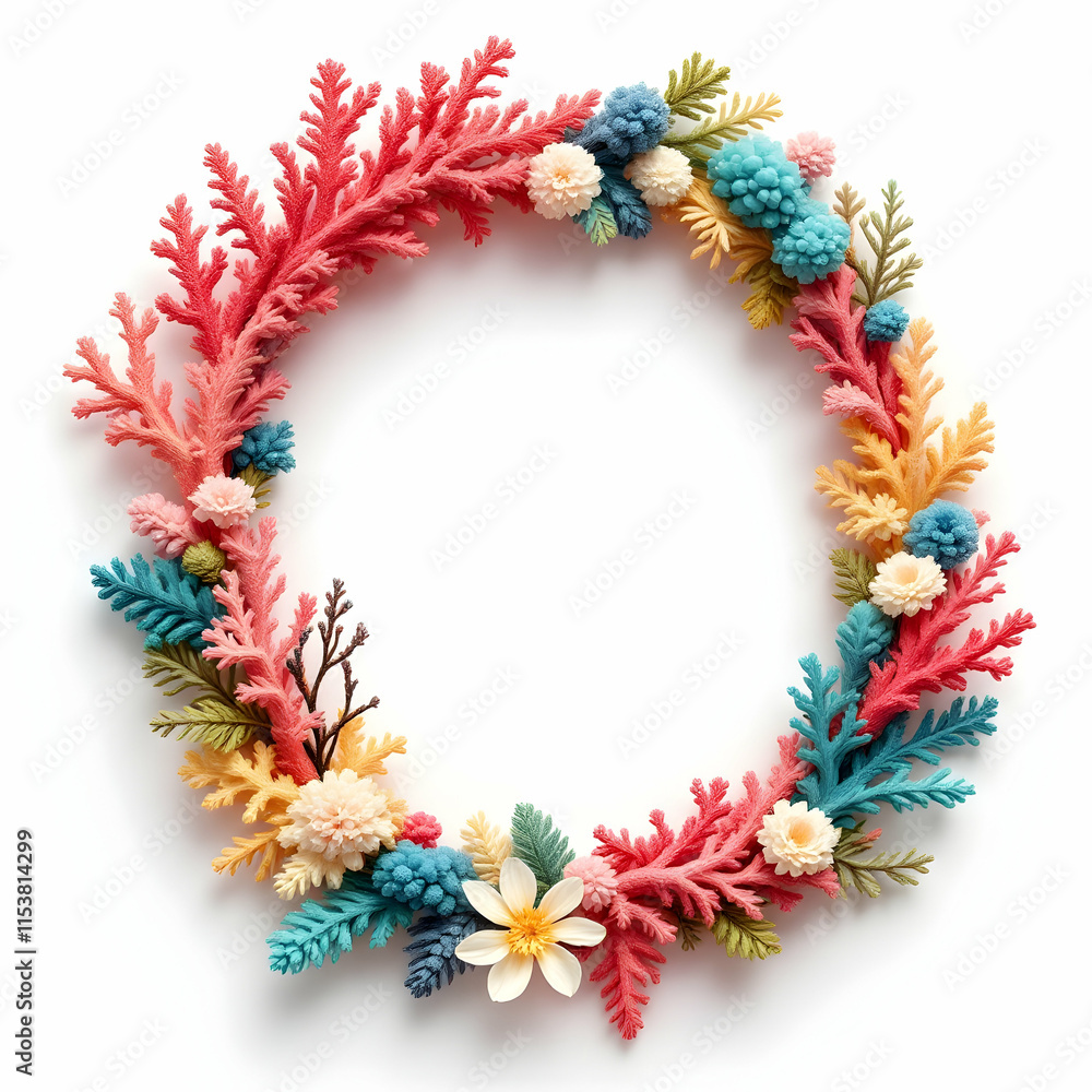 Coral border frame copy space area Coral border frame copy space area
