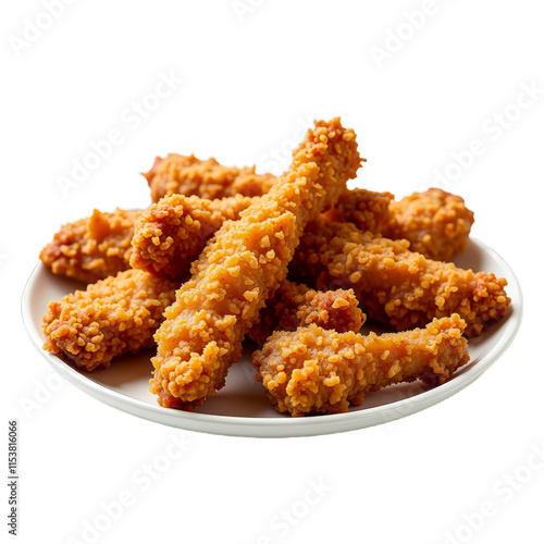 Deepfried chicken drumsticks on a white plate