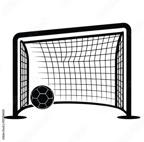 Soccer Goal Silhouette Net Graphic EPS