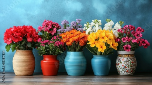 Wallpaper Mural Perfumer Hosting core Plant care app Affirmations mirror Estrogen spray pots Grow therapy Floraly Homzmart Spring boot Bright colorful geranium flowers in terracotta and ceramic arranged on wooden su Torontodigital.ca