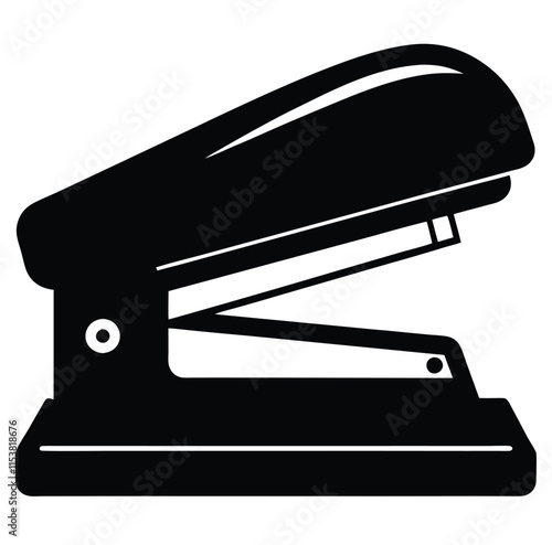 Black Silhouette Stapler Open Position Icon